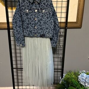 Chic Gray Tulle Kids Skirt